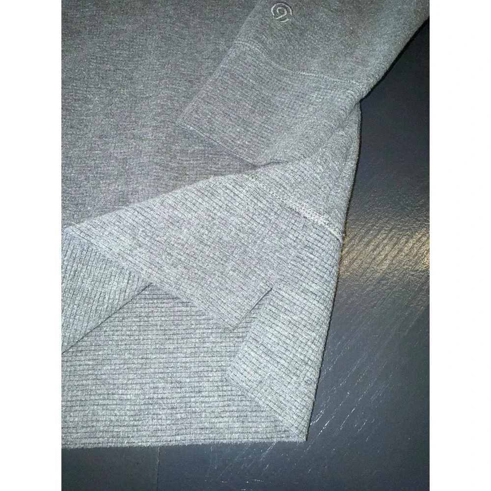 Champion Mens Size L Gray Waffle Knit Pullover Crew Sweater Warm‎ Thermal